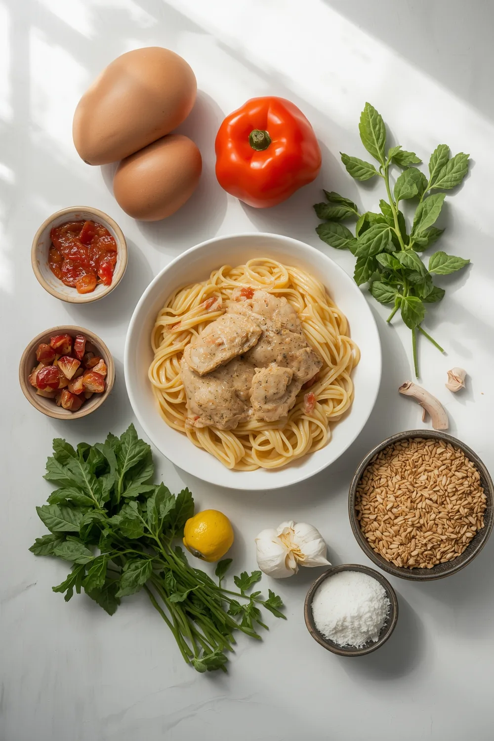 Easy 20-Minute Creamy Garlic Tuscan Chicken Pasta
