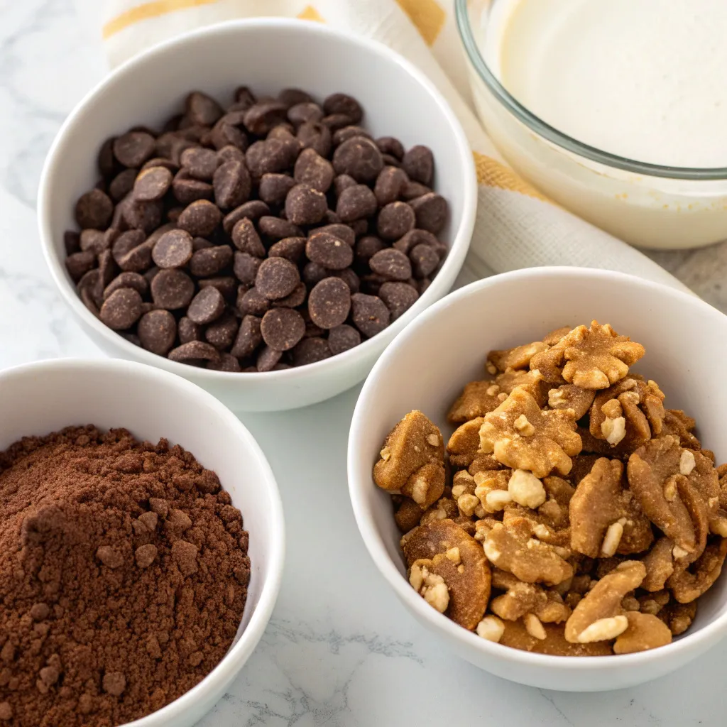 No-Bake Brownies with Walnuts