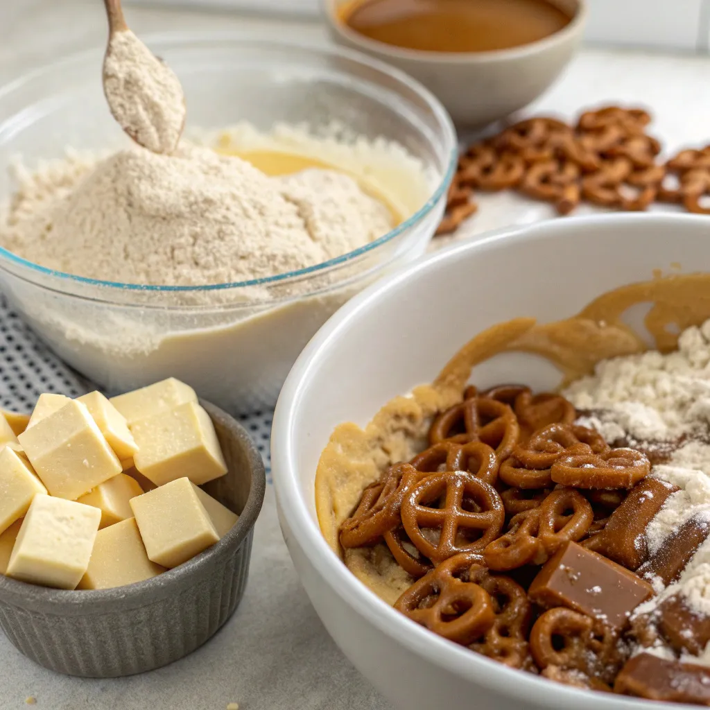 Salted Caramel Pretzel Blondies