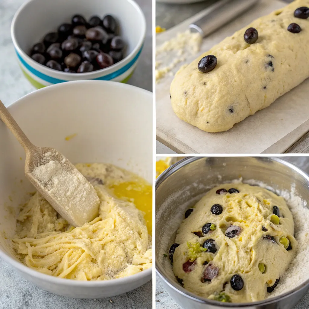 No-Knead Olive and Cheese Loaf