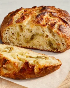 No-Knead Olive and Cheese Loaf