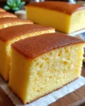 Soft Honey Milk Cake Slices with a Golden Top