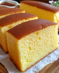 Soft Honey Milk Cake Slices with a Golden Top