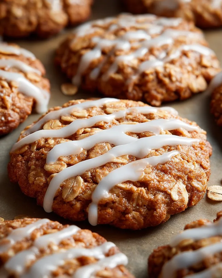 Gluten-Free Iced Ginger Oatmeal Cookies