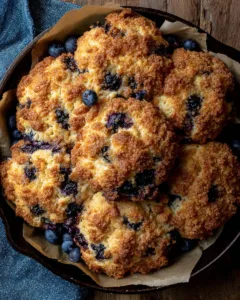 Blueberry Cathead Biscuits with Cinnamon Crunch