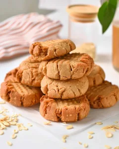 4-Ingredient Oat Flour Peanut Butter Cookies