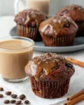 Chocolate Chai Latte Muffins with Chai Glaze