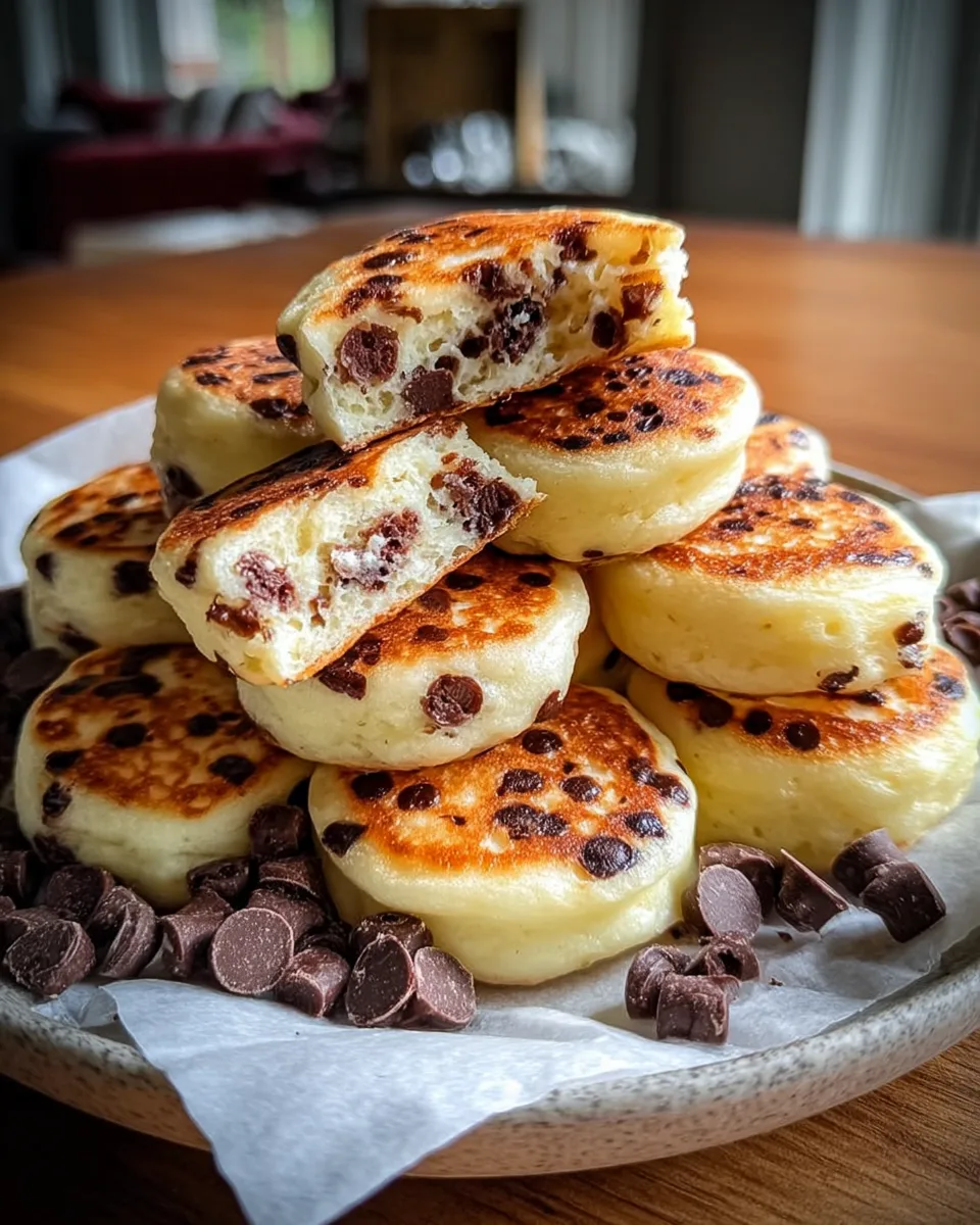 Gooey Chocolate Chip Cottage Cheese Pancake Bites