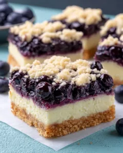 Sugar-Free Blueberry Cream Cheese Crumble Bars