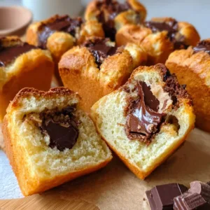 Greek Yogurt Peanut Butter Chocolate Stuffed Brioche Cubes