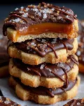 Chocolate Caramel Shortbread Cookies