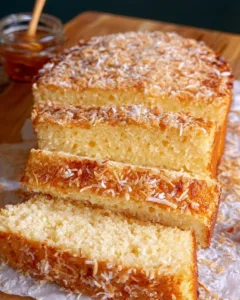 Simple Coconut Cake with Honey and Coconut