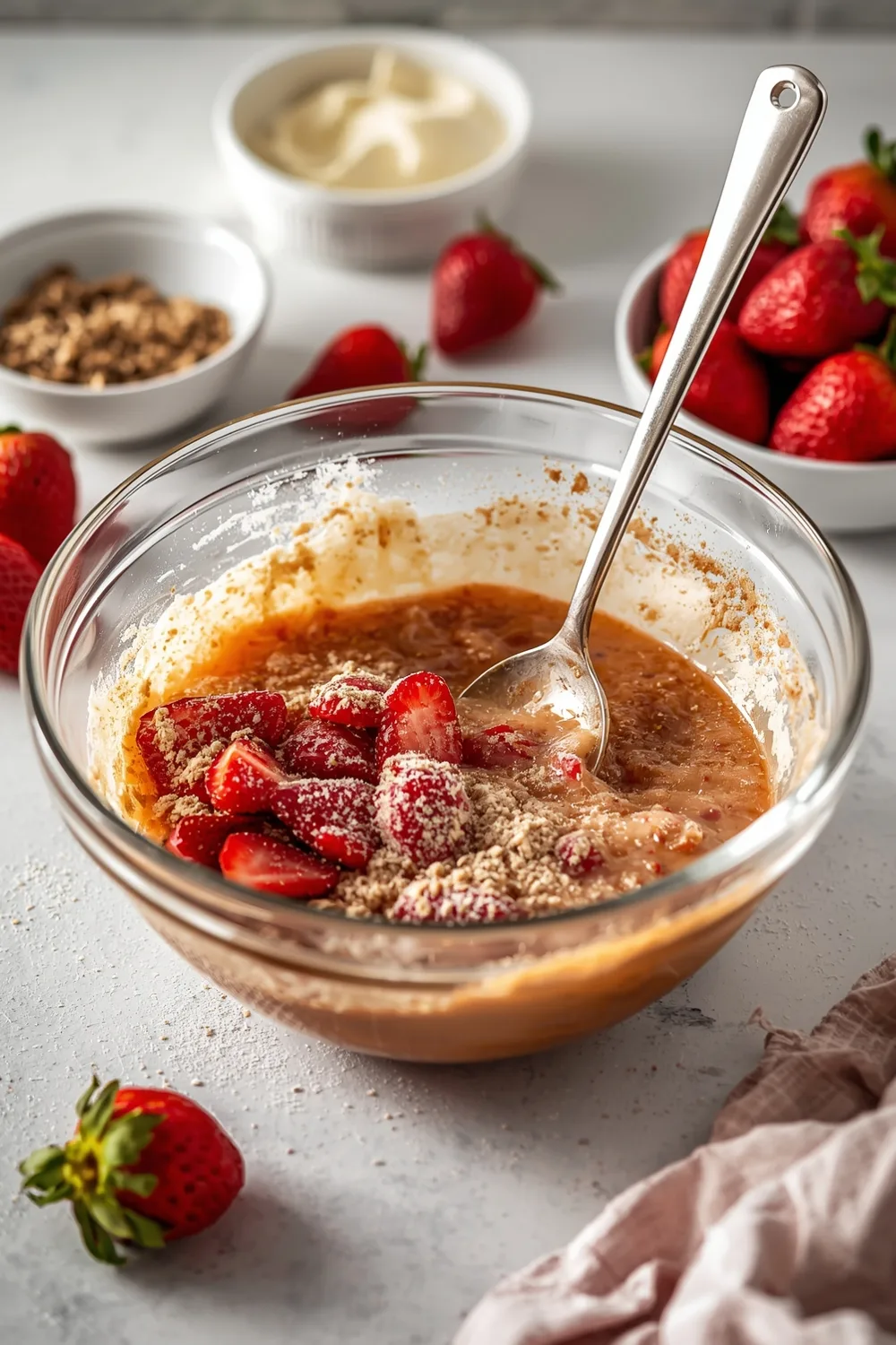 Moist Easy Strawberry Cake with Real Strawberries