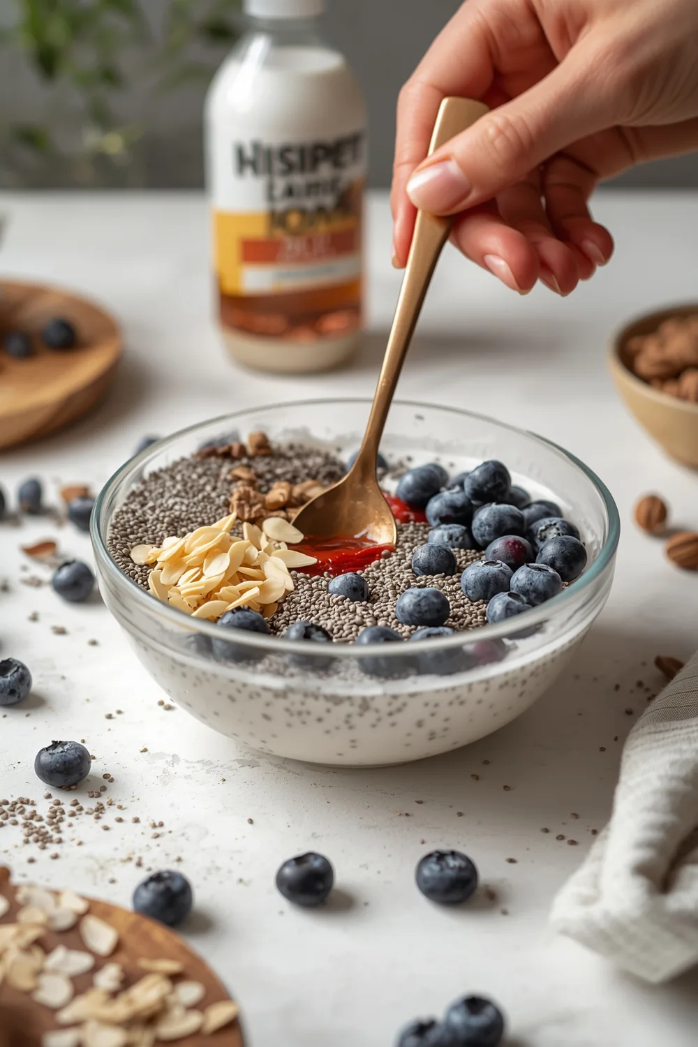 Delicious Easy Blueberry Chia Seed Breakfast Bowl – 2 Servings 2 Easy Blueberry Chia Seed Breakfast Bowl with Almond Milk