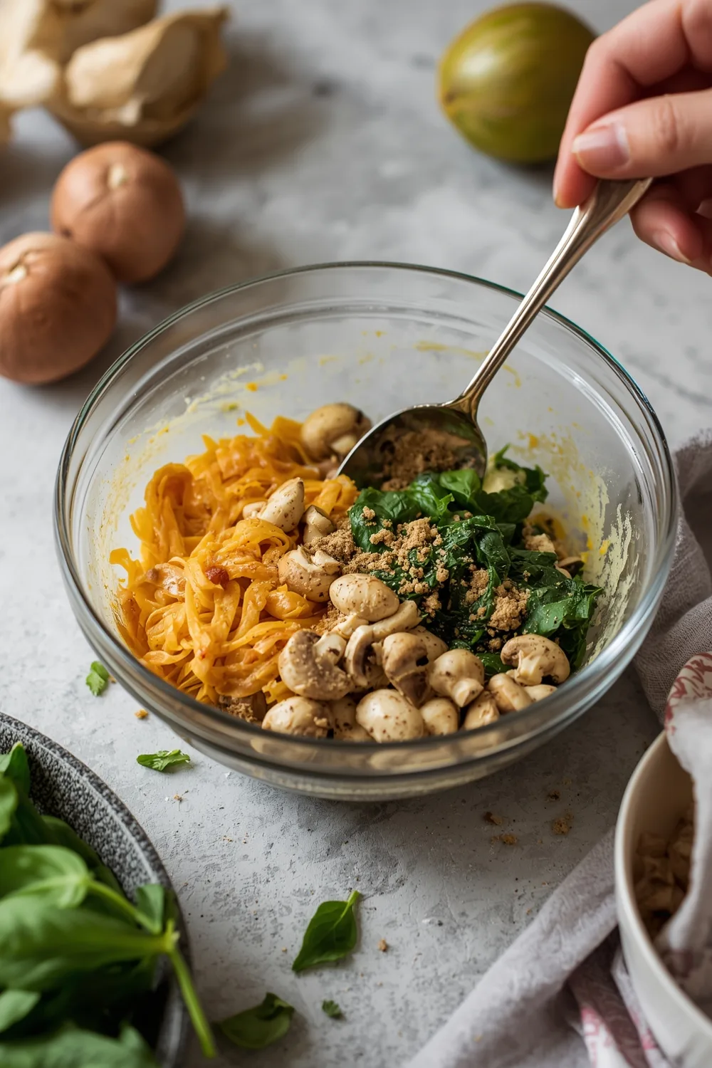 Easy Cheesy Low Carb Chicken Casserole with Spinach and Mushrooms