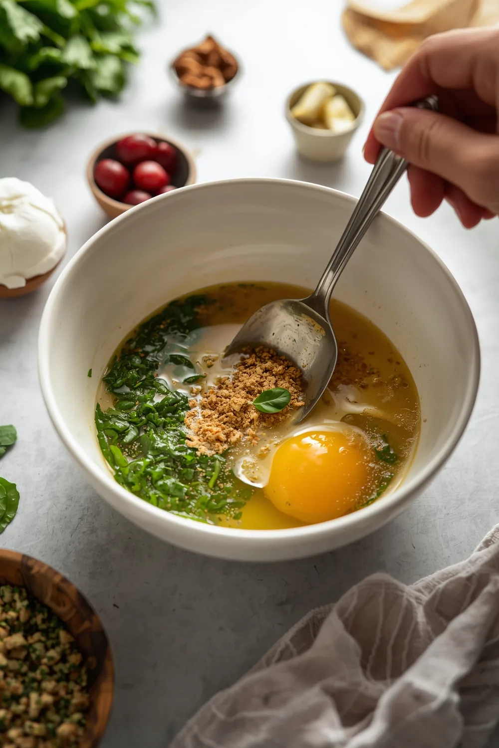 15 Minute Easy Protein Breakfast Bowl with Eggs and Spinach