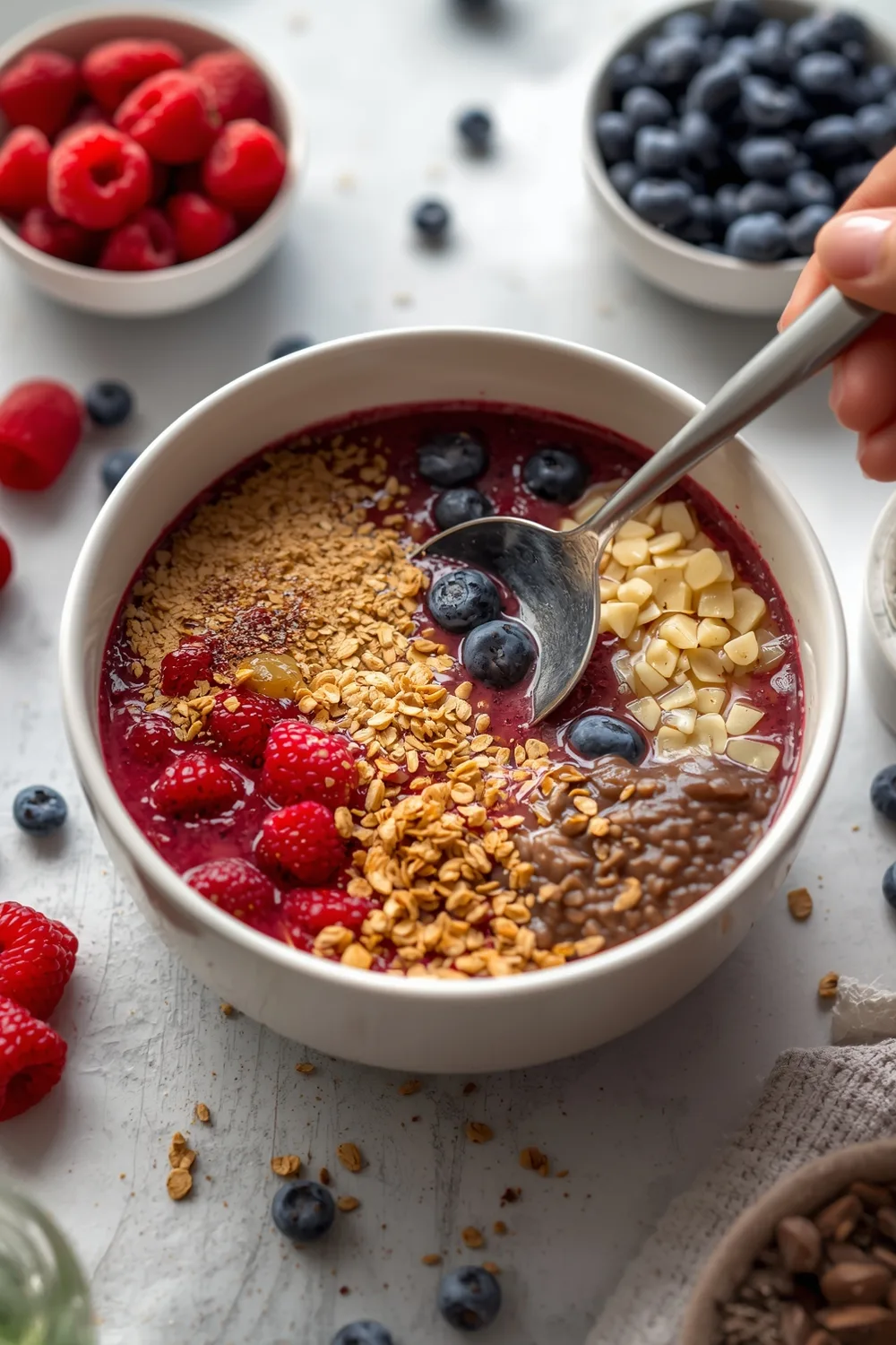 Easy Berry Smoothie Bowl with 5 Ingredients and Granola