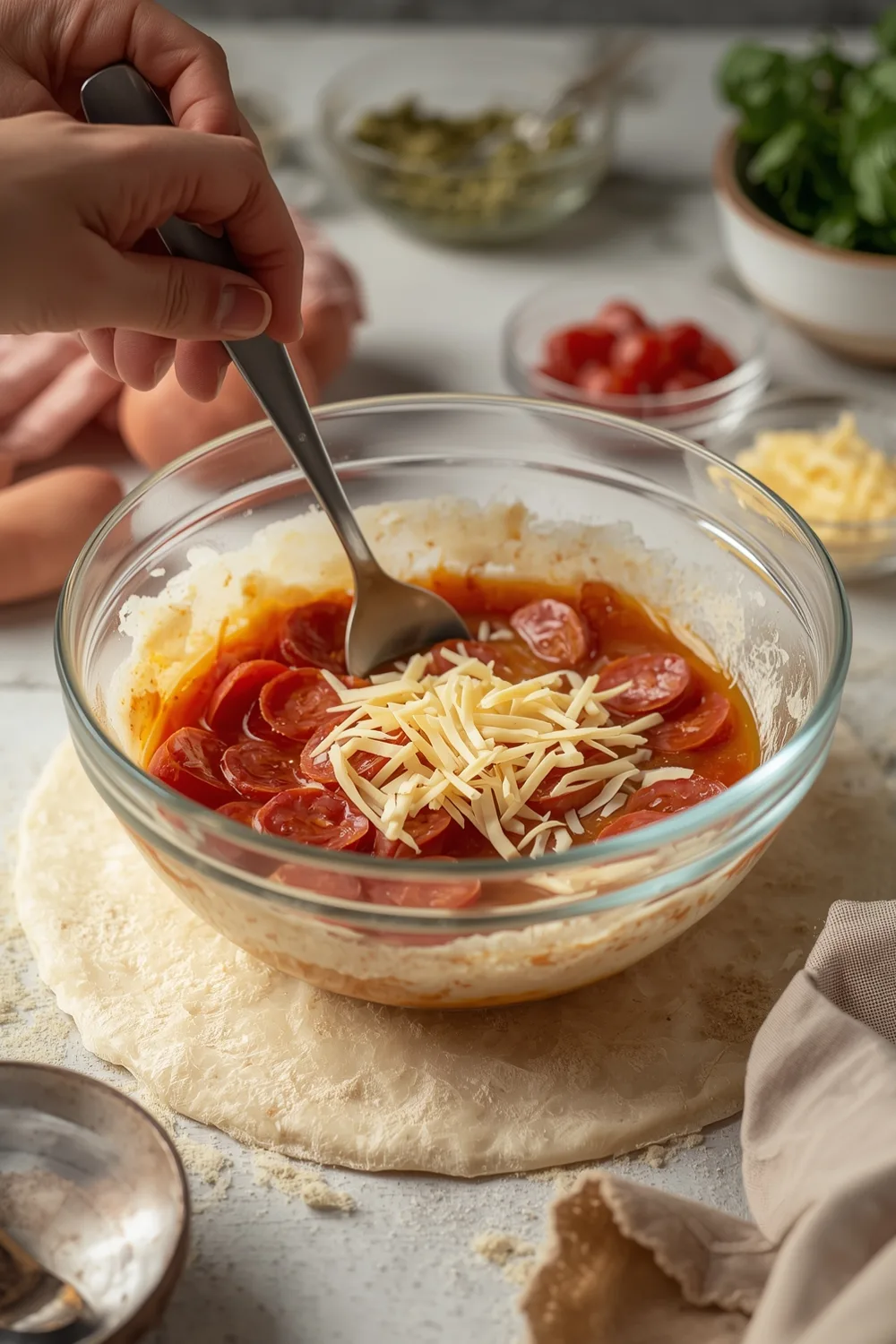 Healthy Easy Chicken Crust Pizza with Pepperoni and Cheese