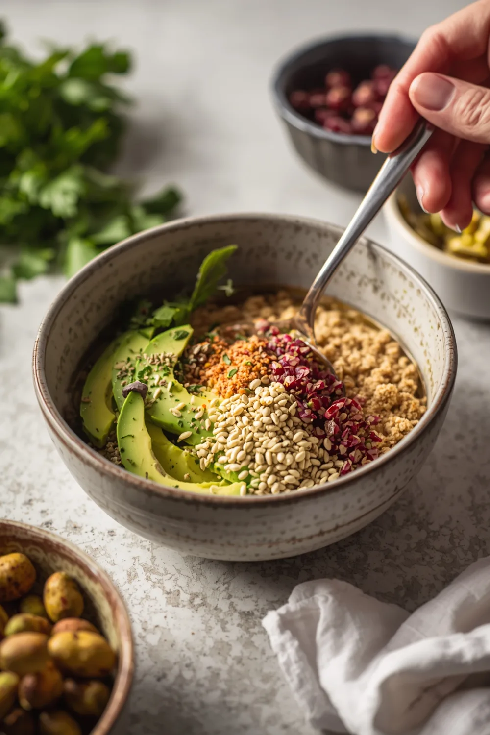 Easy Nourishing Wellness Breakfast Bowl with Avocado and Quinoa