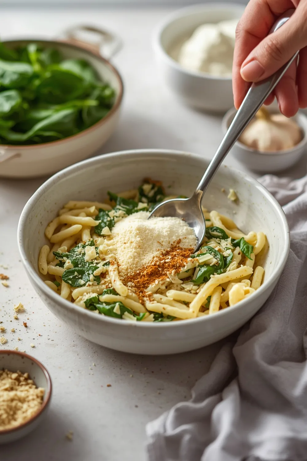 Easy Creamy Lemon Garlic Pasta with Spinach