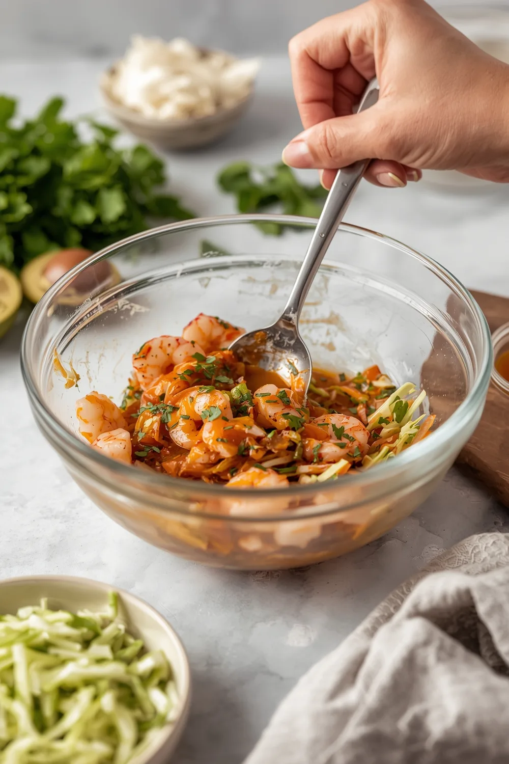 The Best Easy Shrimp Tacos with Cabbage Slaw and Sauce