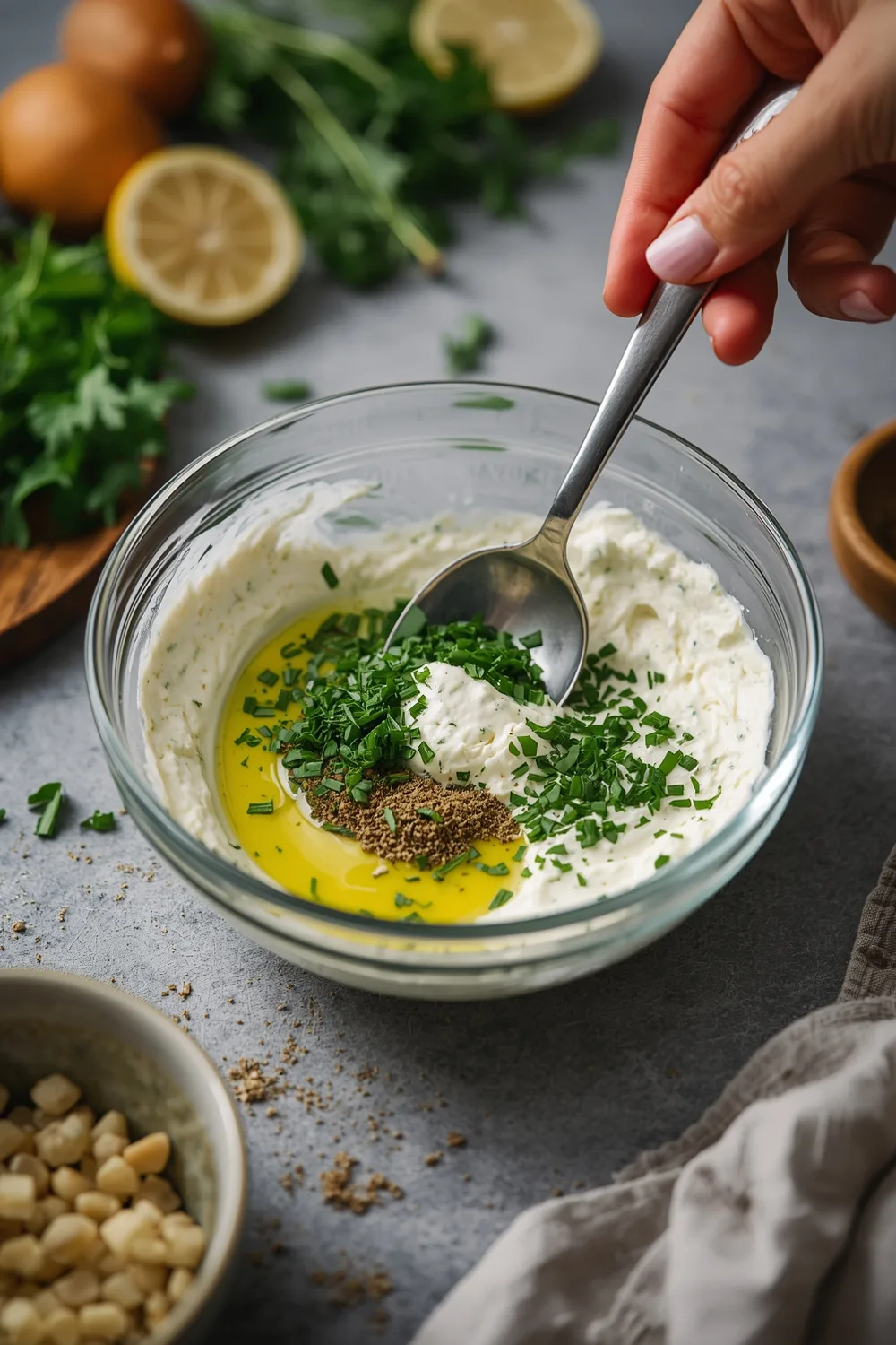 Easy Whipped Feta Dip with Olive Oil and Fresh Herbs