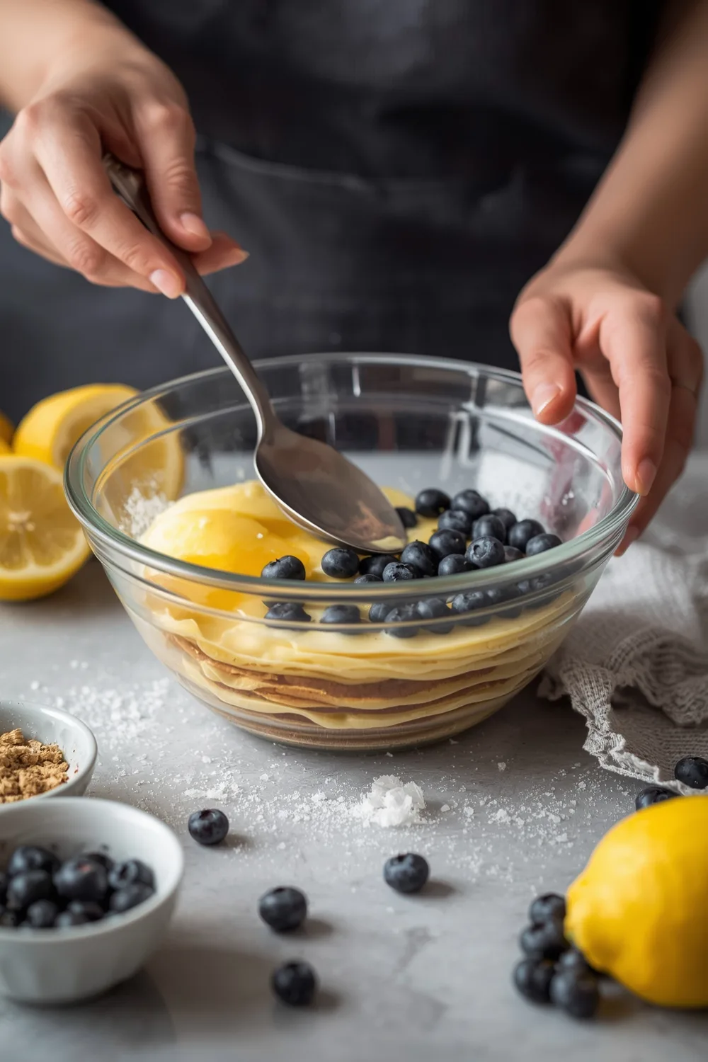 Easy Lemon Blueberry Layered Crepe Cake for Special Occasions