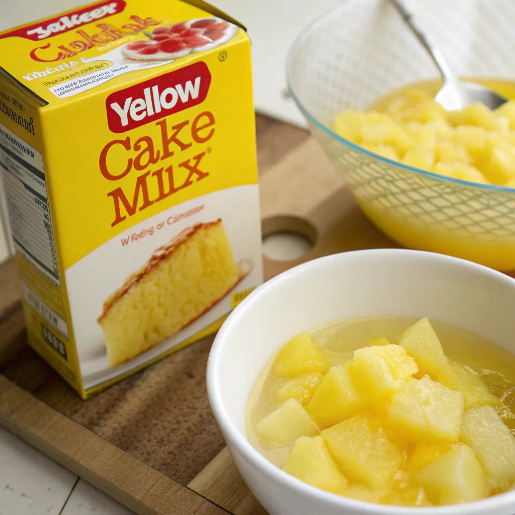 2 Ingredient Pineapple Cake Bars