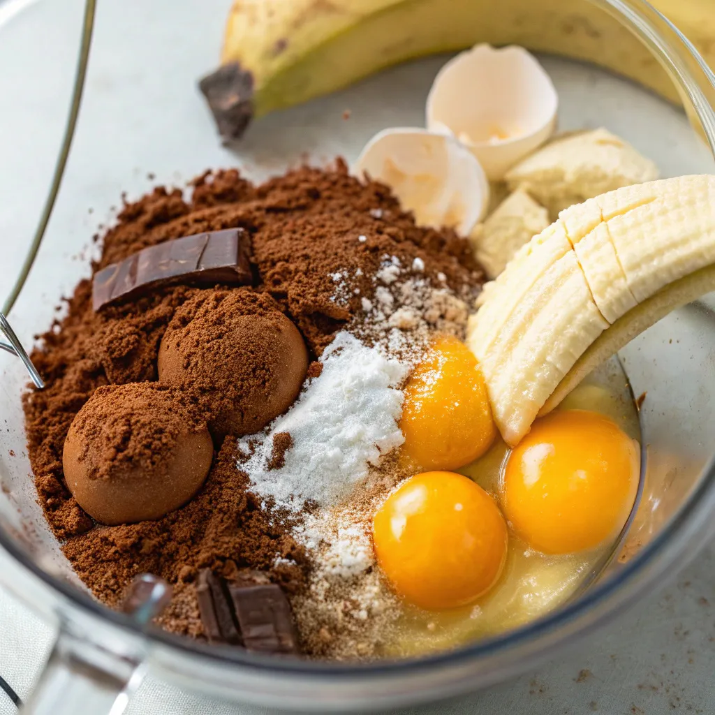 4-Ingredient Chocolate Banana Blender Cake