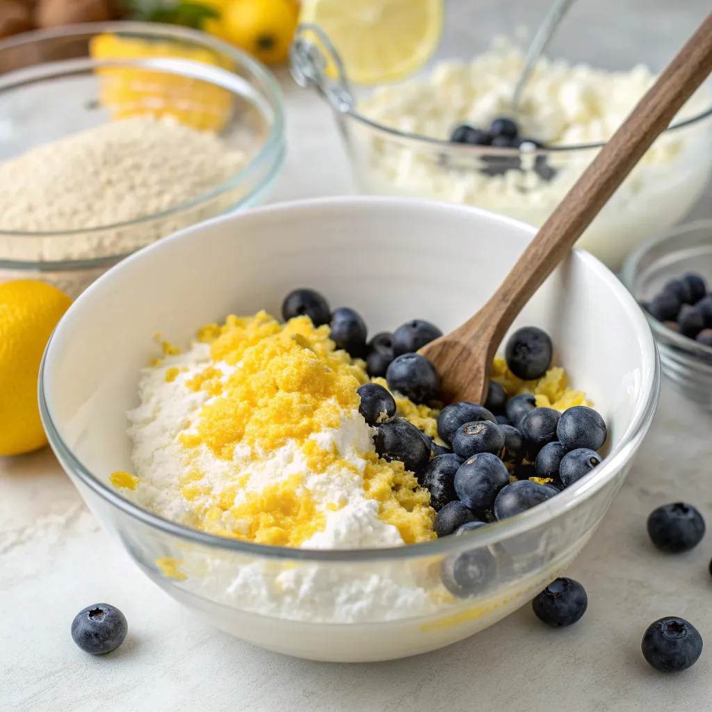 Baked Lemon Blueberry Cottage Cheese Squares