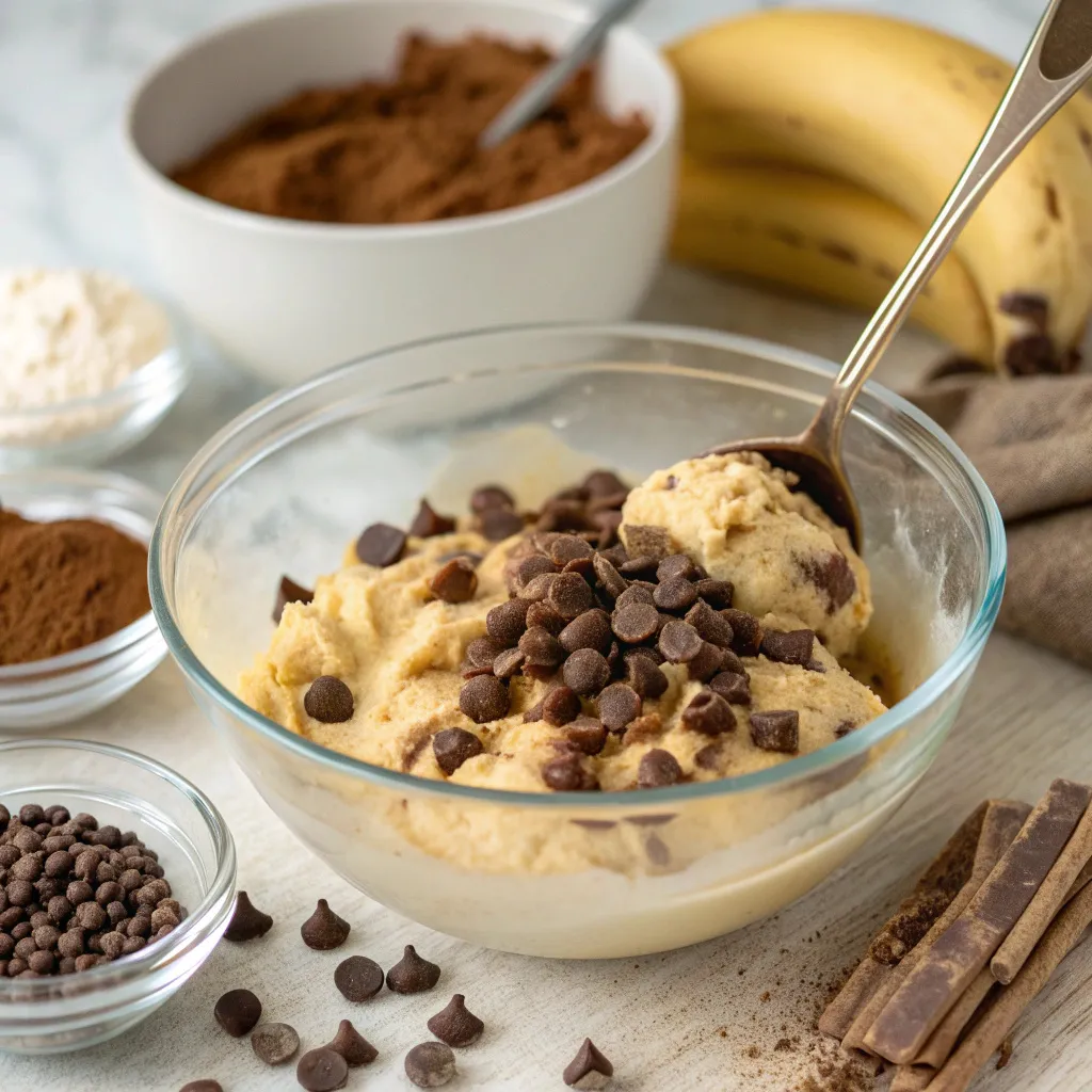 Banana Cinnamon Brownie with Chocolate Chips