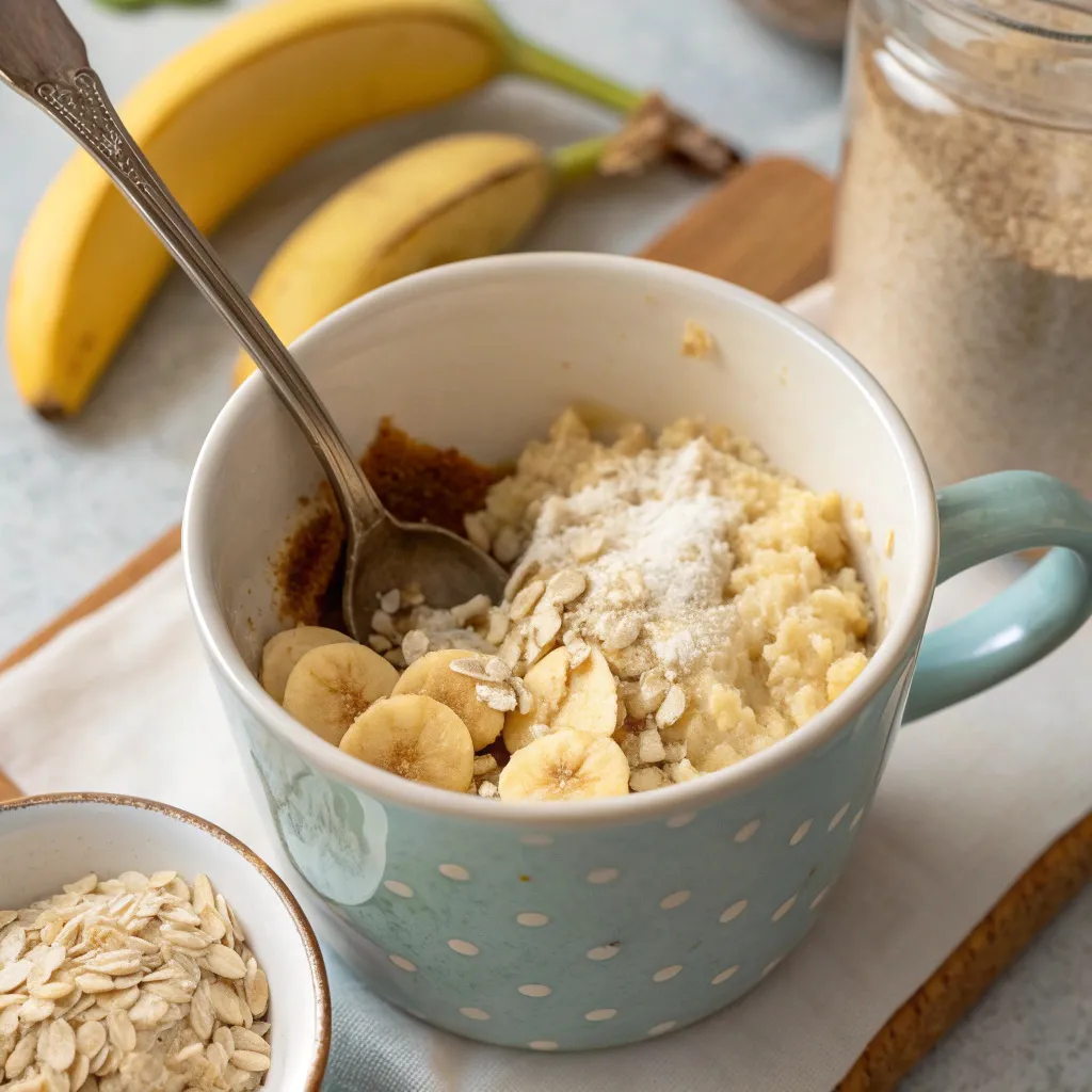 Banana Oat Microwave Mug Cake