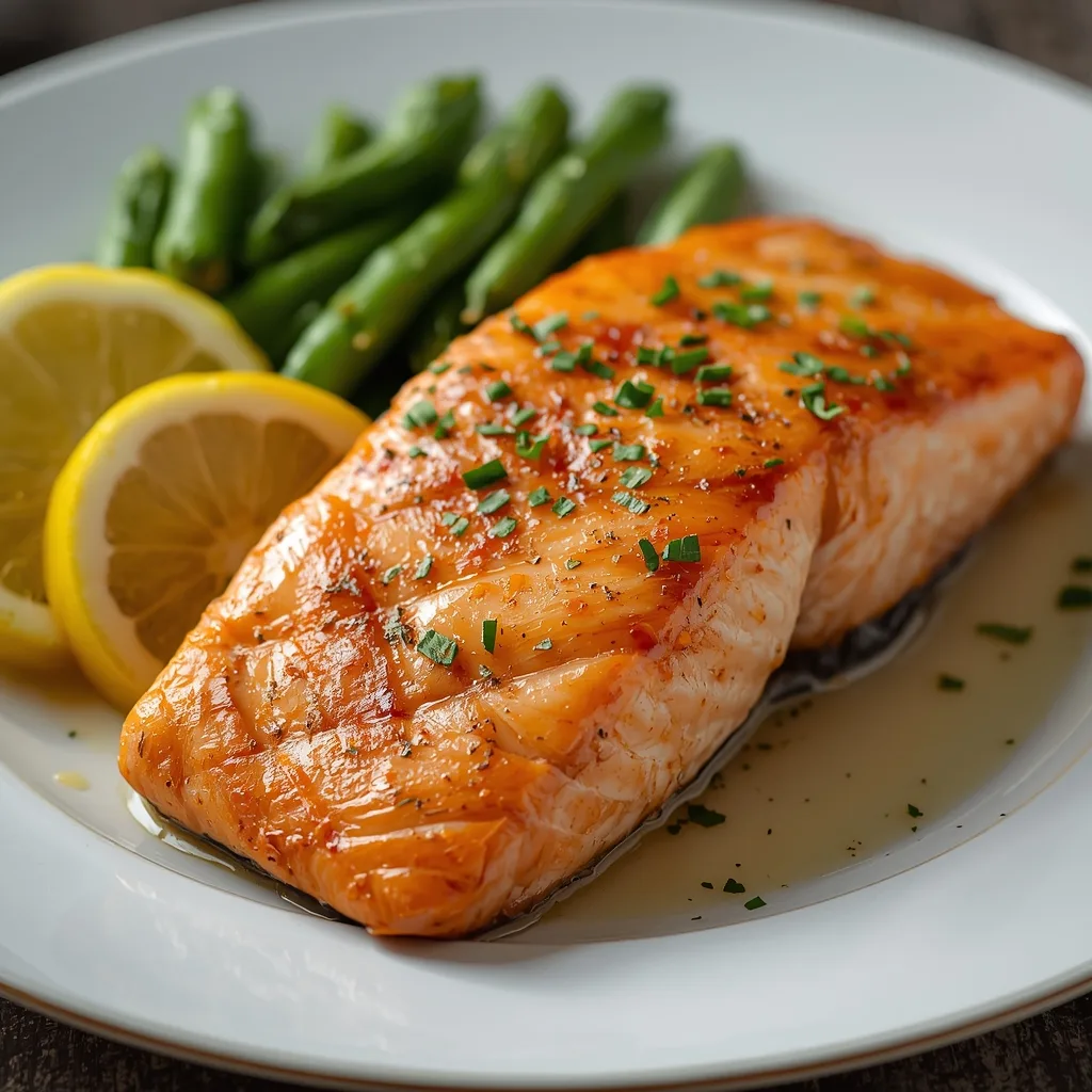 Healthy Air Fryer Lemon Garlic Salmon Dinner