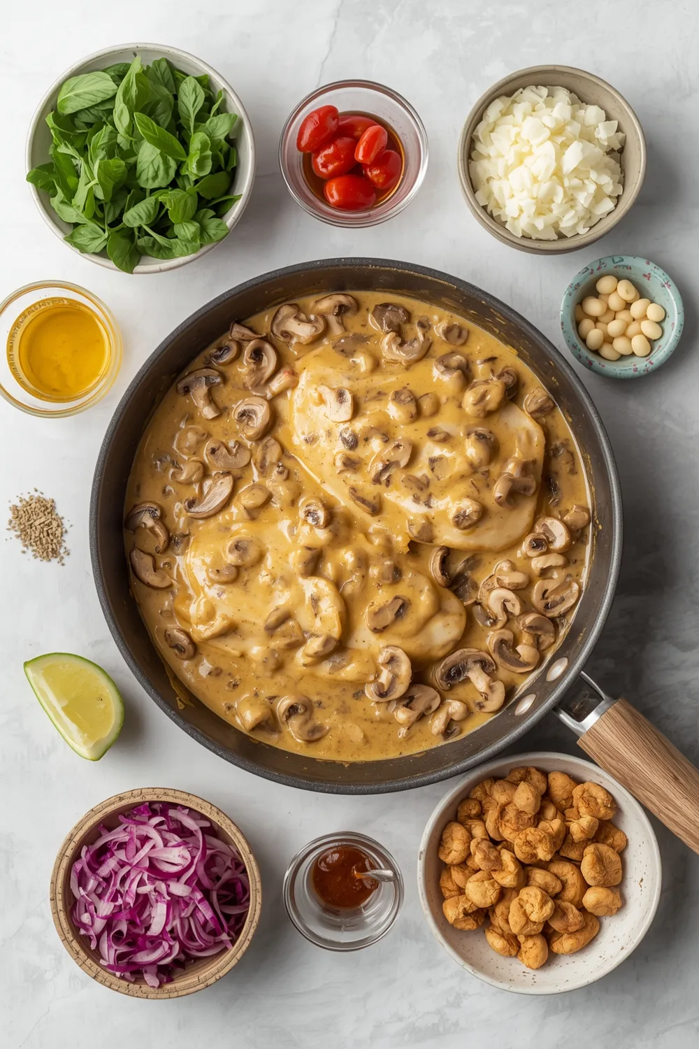 Easy One Pan Creamy Mushroom Chicken Breast Dinner