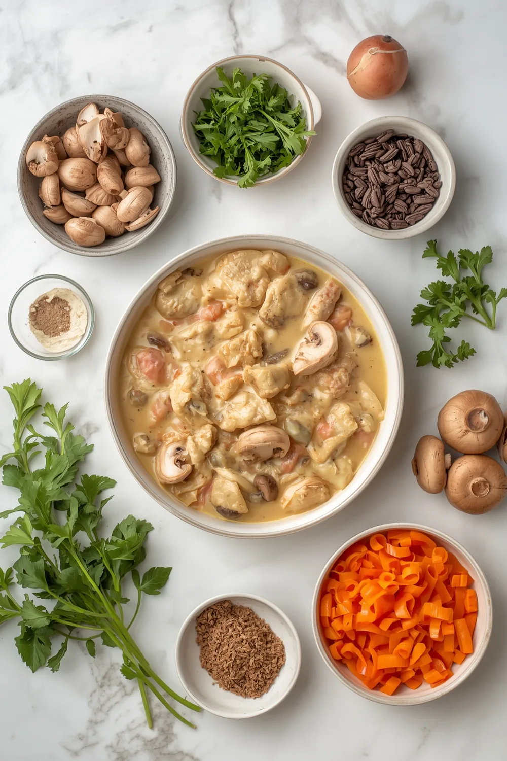 Comforting Easy Creamy Mushroom Chicken Breast Casserole (4 Servings) 1 Easy Creamy Mushroom Chicken Breast Casserole