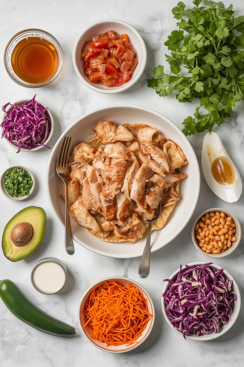 Easy Rotisserie Chicken Tacos with Quick Slaw