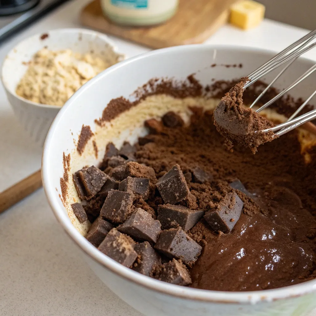 Chocolate Brownie Loaves with White Chocolate Chips