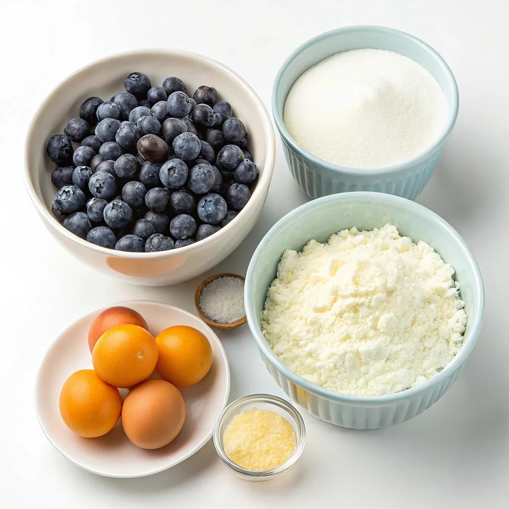 Flourless Cottage Cheese Blueberry Cake