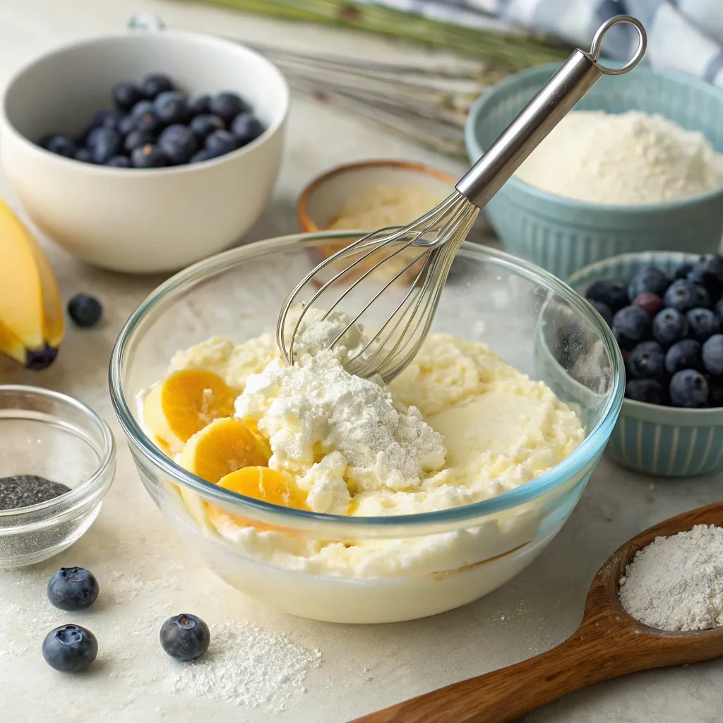 Flourless Cottage Cheese Blueberry Cake