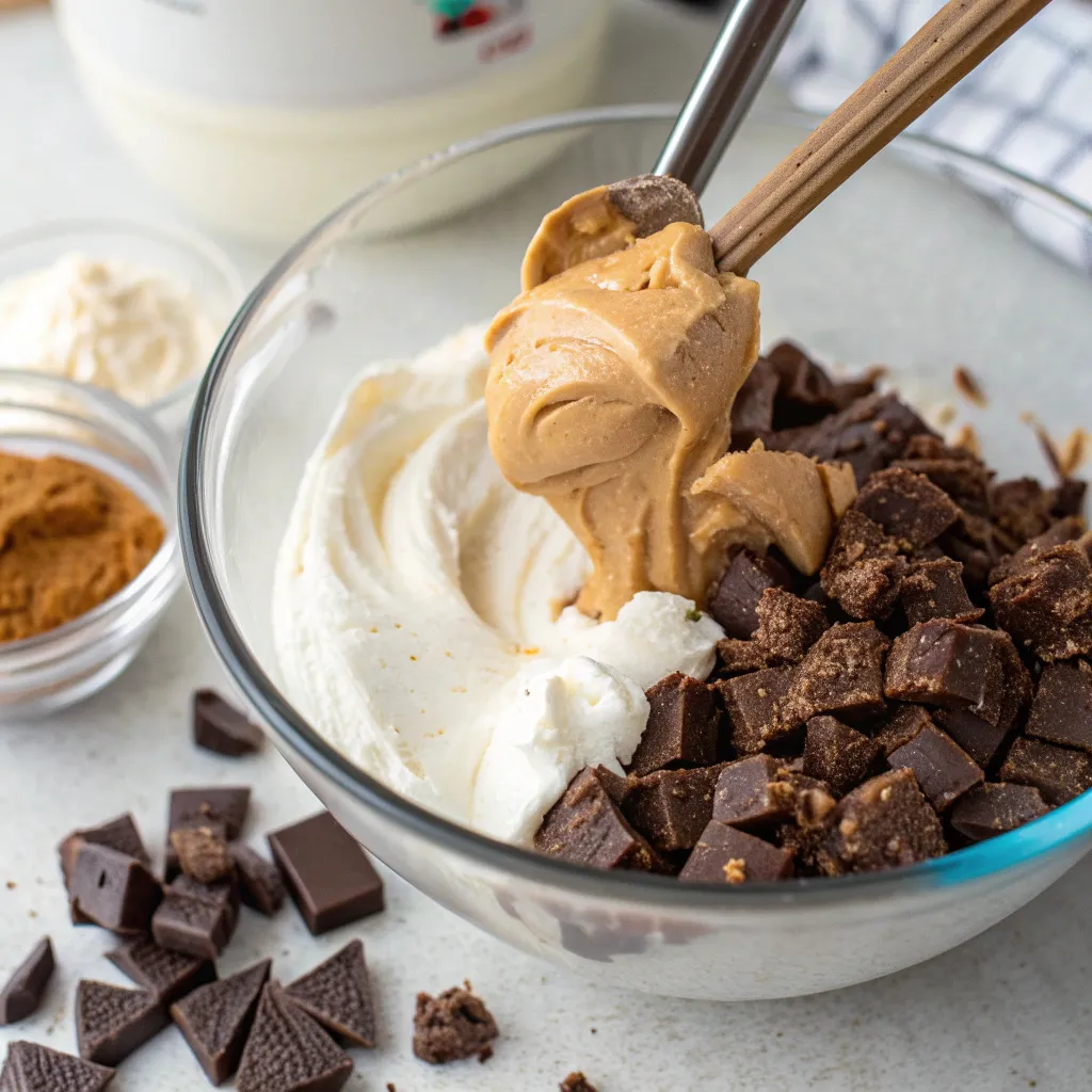 Greek Yogurt Peanut Butter Chocolate Chunk Brownie Squares