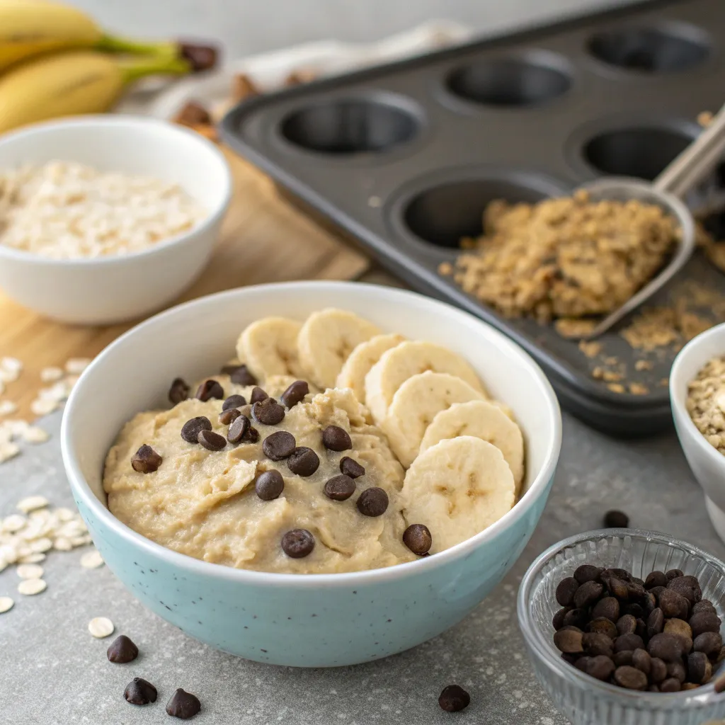 Greek Yogurt Chocolate Banana Oatmeal Muffins