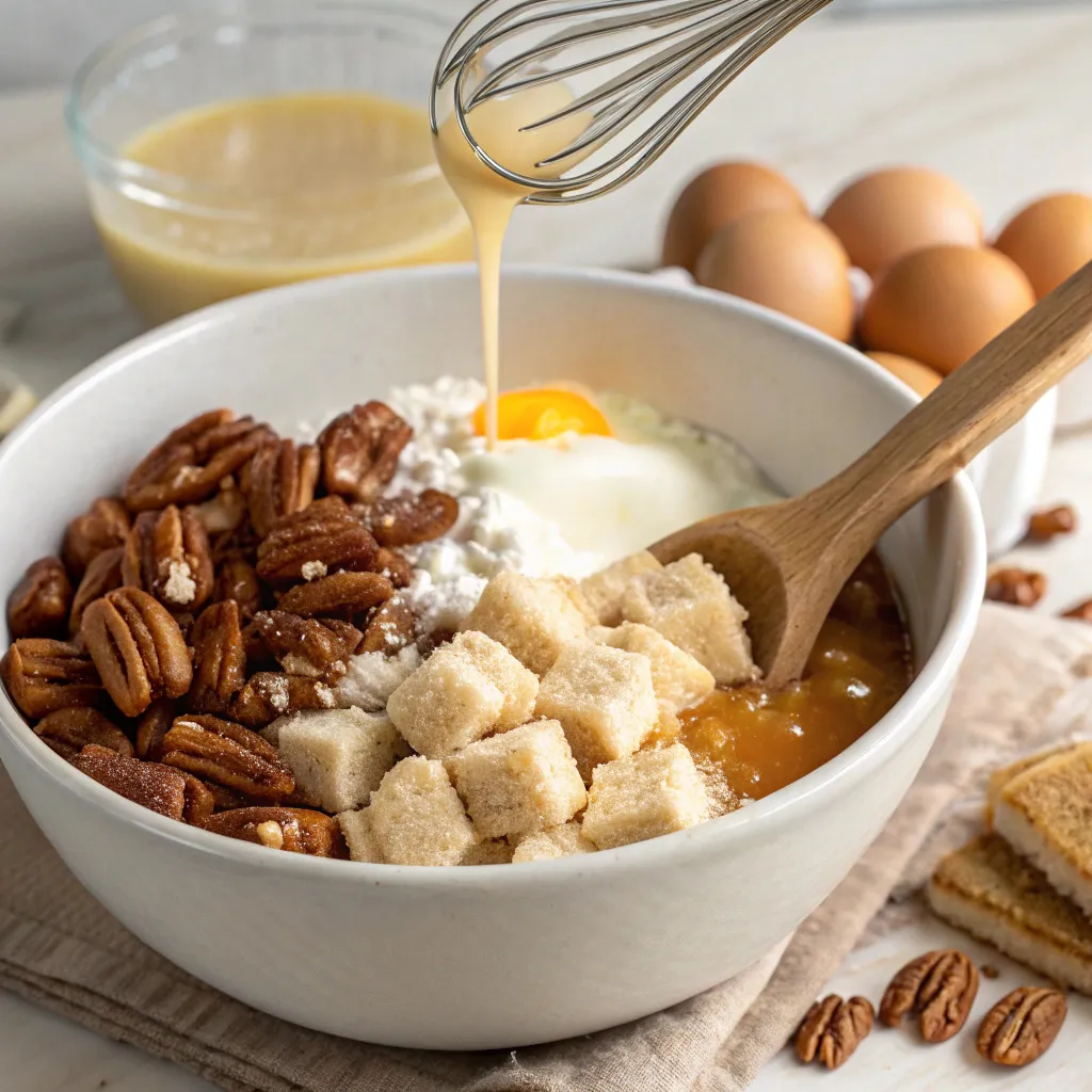 Southern Pecan Praline Bread Pudding