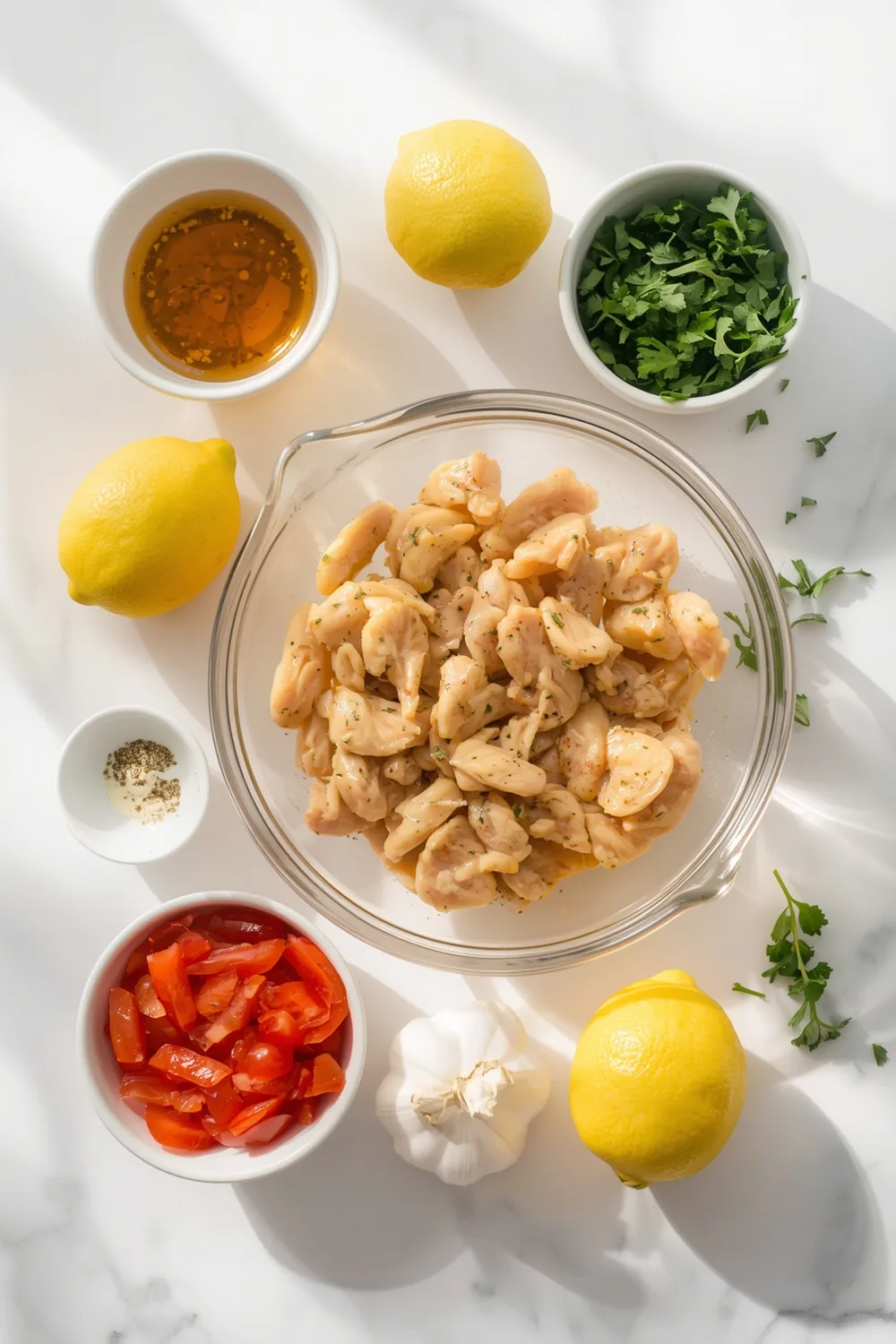 Easy 4 Ingredient Lemon Garlic Chicken Skillet
