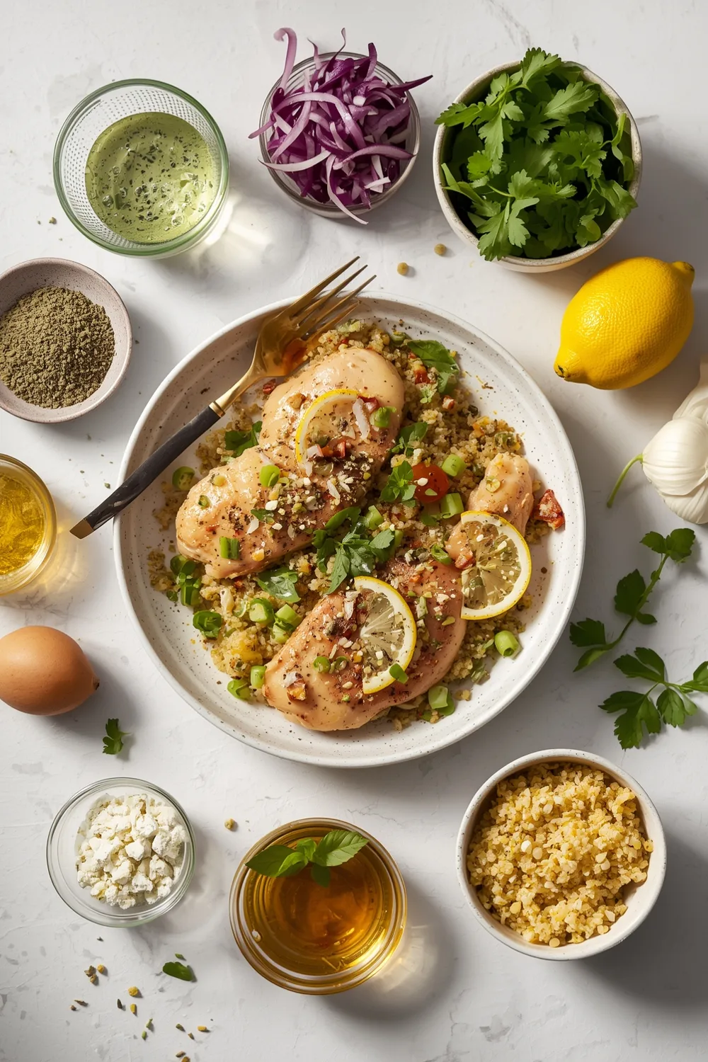 Delicious Easy Lemon Herb Chicken with Quinoa Salad - 4 Servings 1 Easy Lemon Herb Chicken with Quinoa Salad