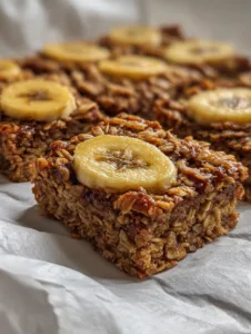 Banana Cinnamon Breakfast Oat Squares