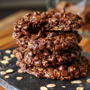 3-Ingredient Chocolate Oat Cookies