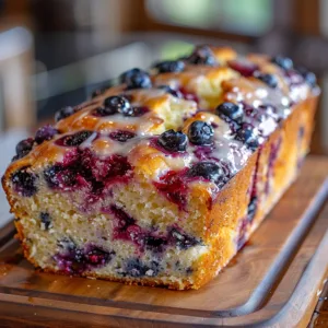 Moist Blueberry Yogurt Breakfast Loaf