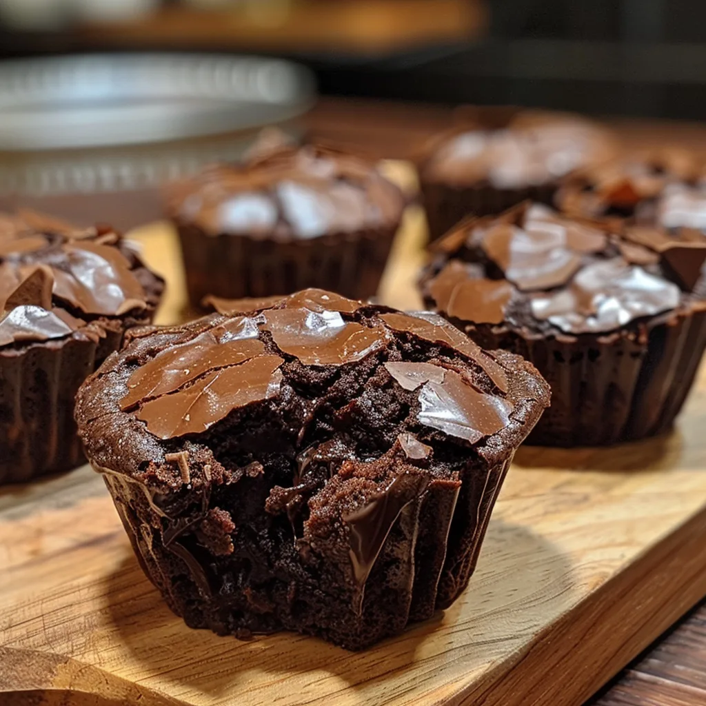 Greek Yogurt Chocolate Banana Brownie Bites with Crackled Tops