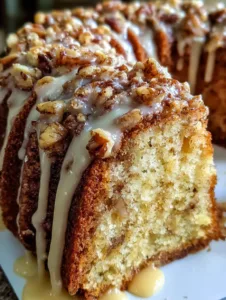 Butter Pecan Pound Cake with Glaze