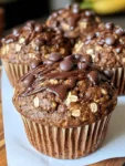 Greek Yogurt Chocolate Banana Oatmeal Muffins